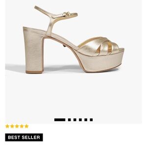 SCHUTZ Gold Platform Sandals with Chunky Heel